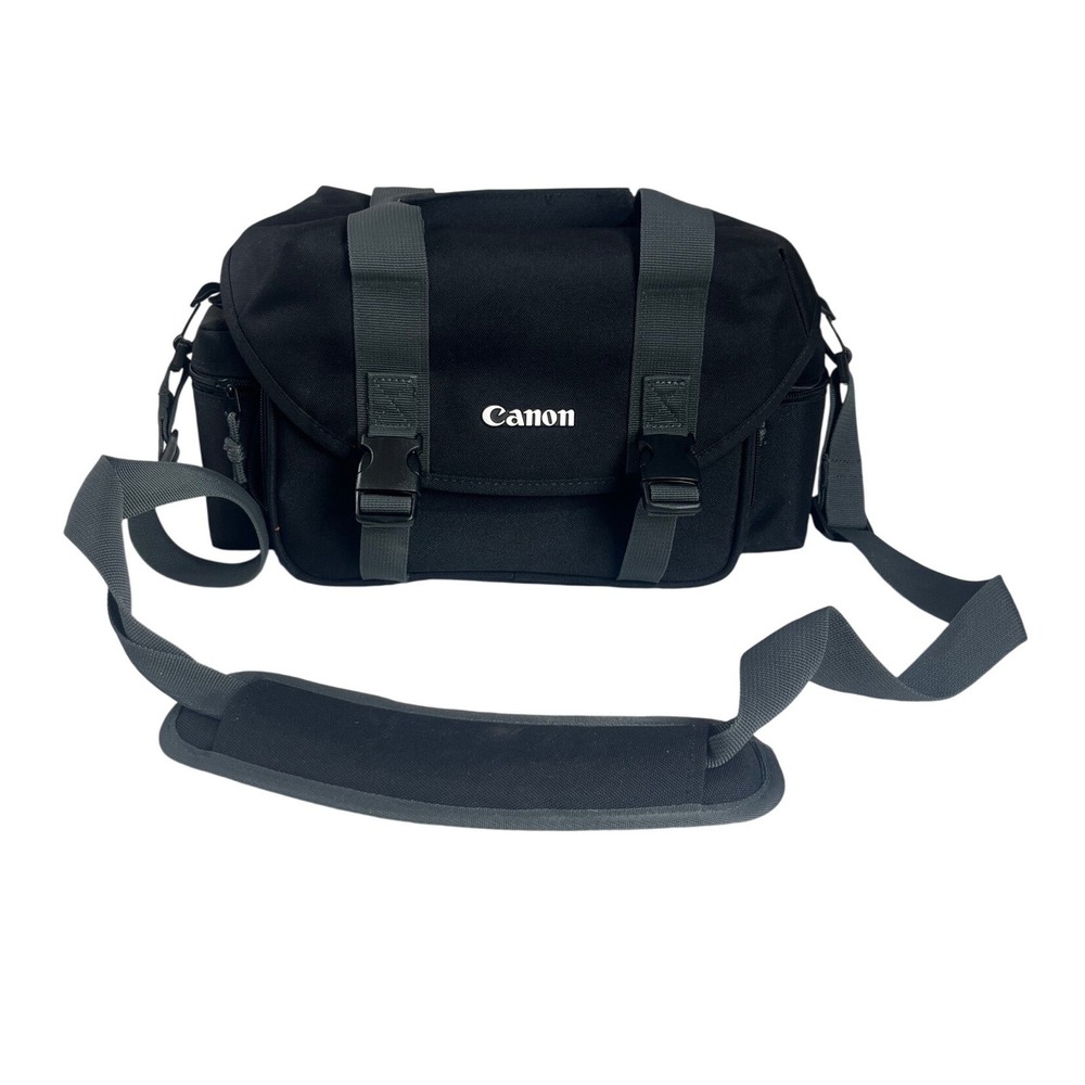 Canon Camera Bag Unisex OS Black Canvas Messenger Shoulder Strap Padded
